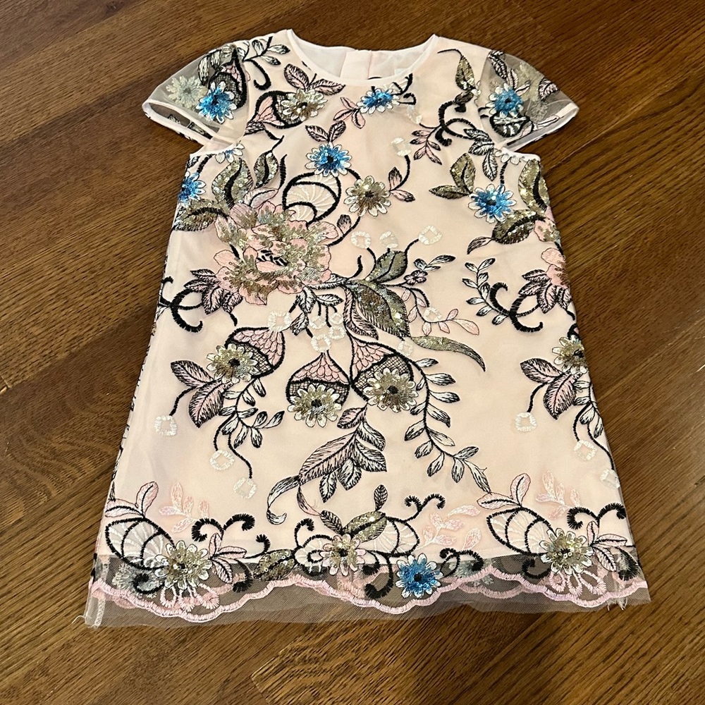 Mini Milly Dress with flowers and sequins.  Looks even better  in person.